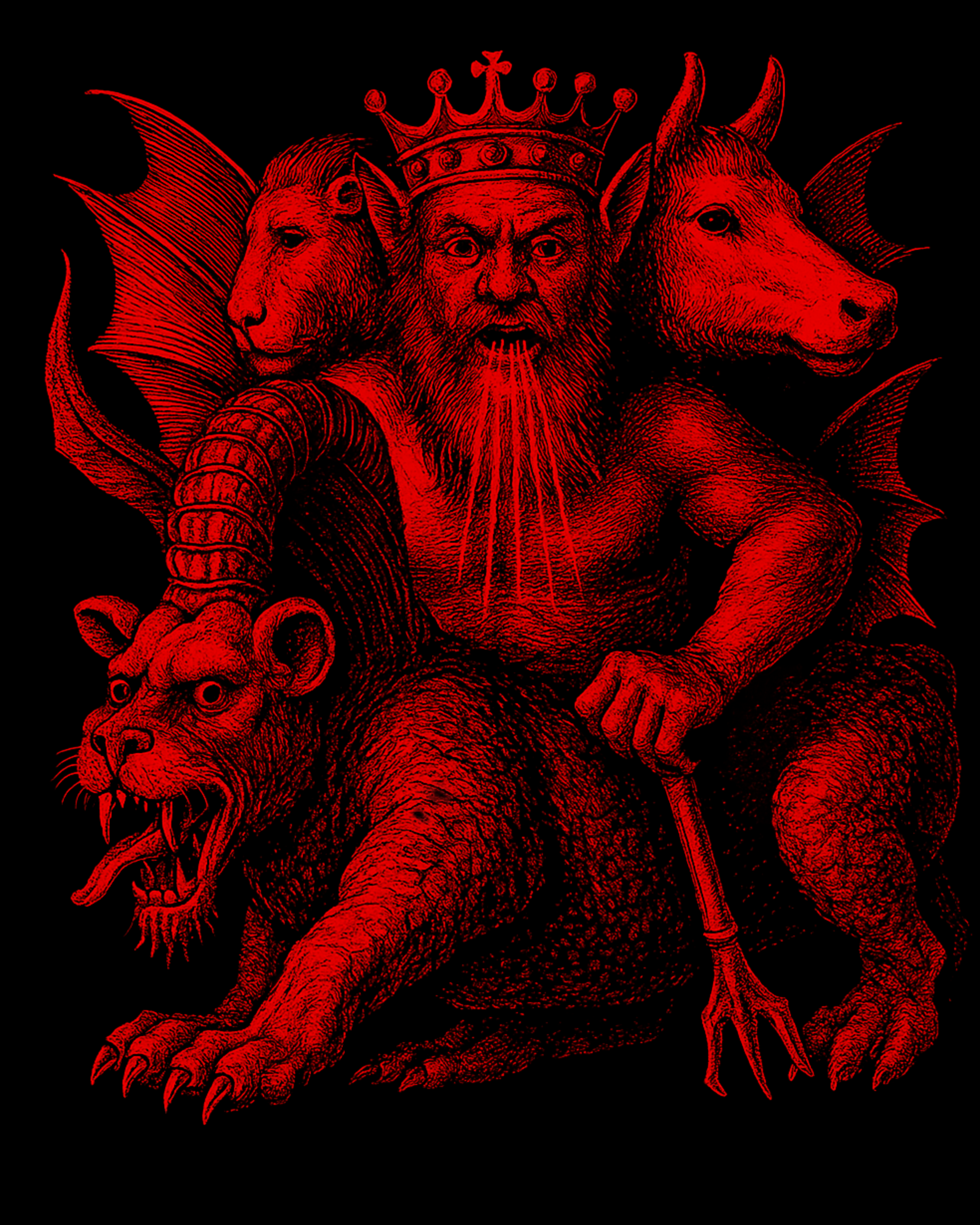 Asmodeus Infernal Course artwork showing demonic throne, burning sigil, and the Crown of Obsession beneath red infernal light