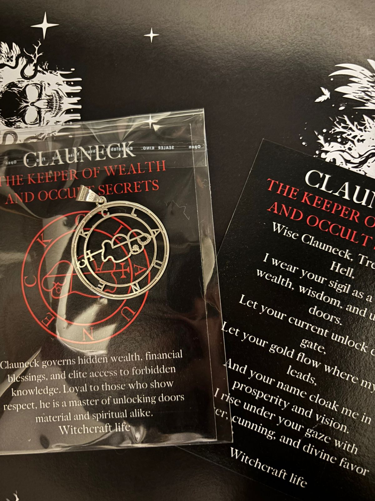 Clauneck demon sigil pendant for wealth